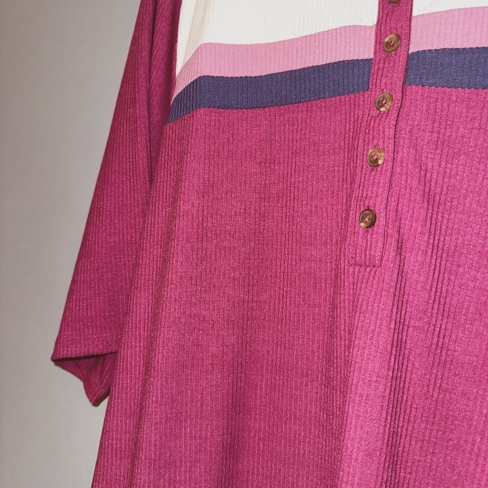 Nwt Torrid Super Soft Rib Color Block Henley Shor… - image 5